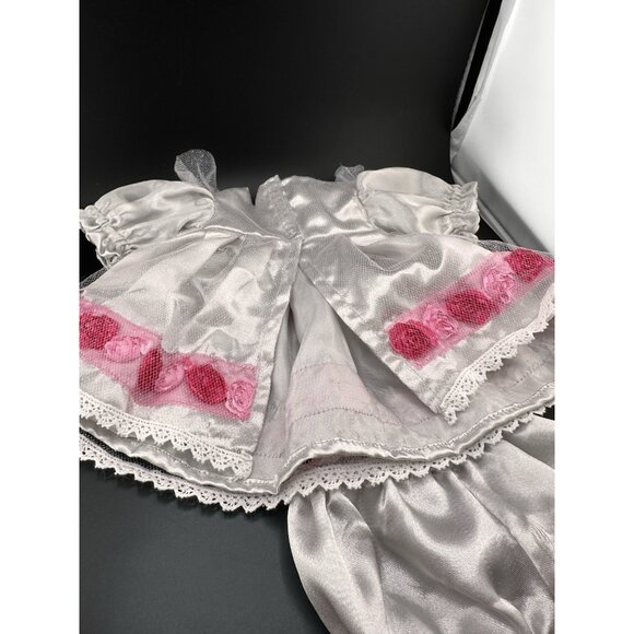VTG Cabbage Patch Kids Silver Dress Pink Roses Bloomers 16” Doll Unbranded - Picture 7 of 11